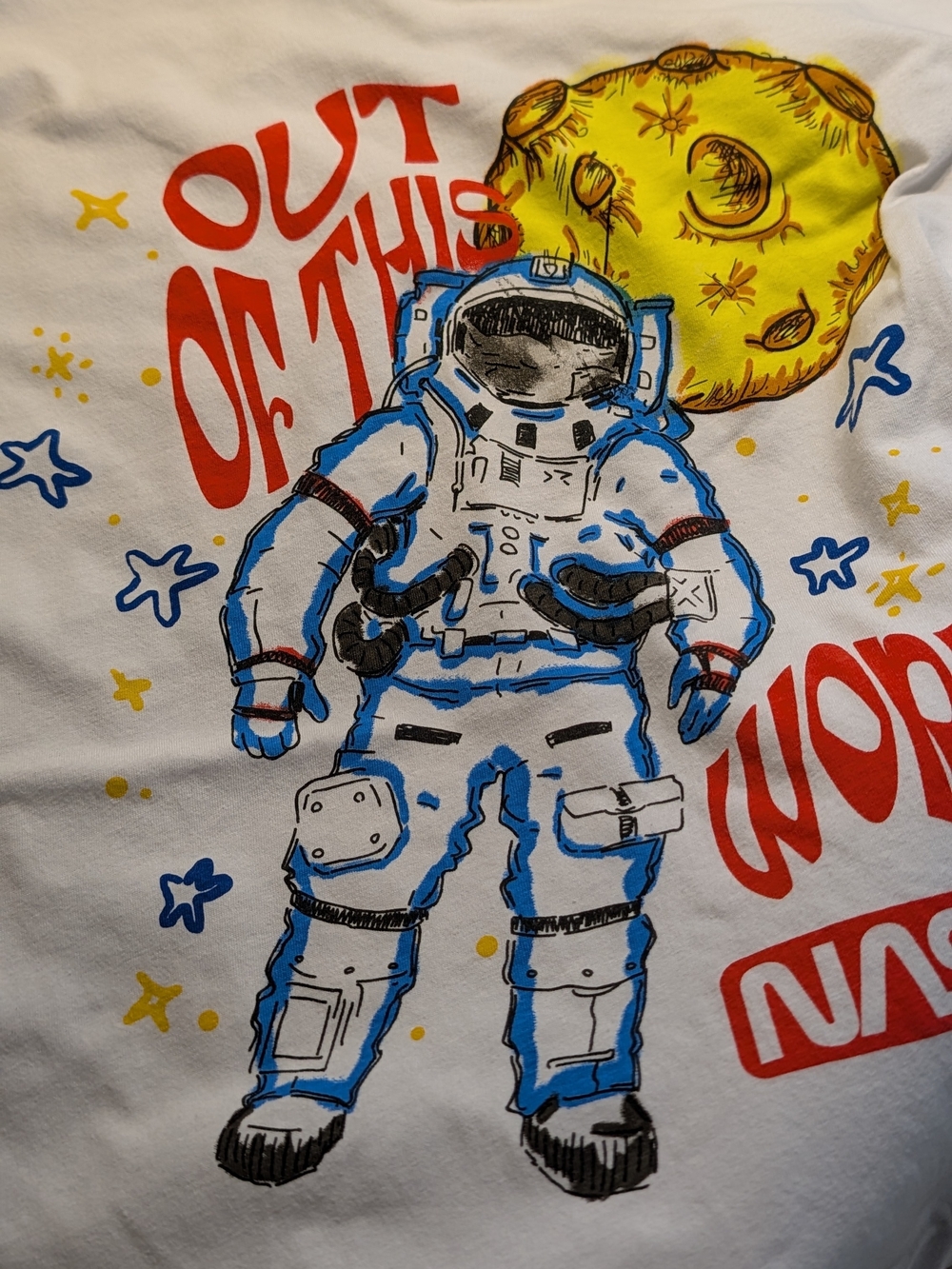 NASA 'Out of This World' White Long Sleeve Graphic Tee